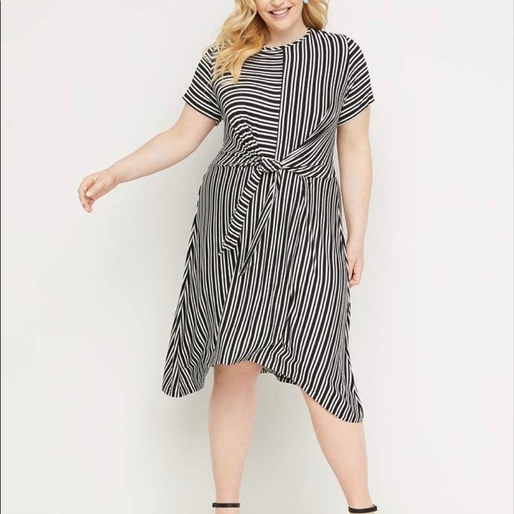 Lane Bryant Striped tie dress
